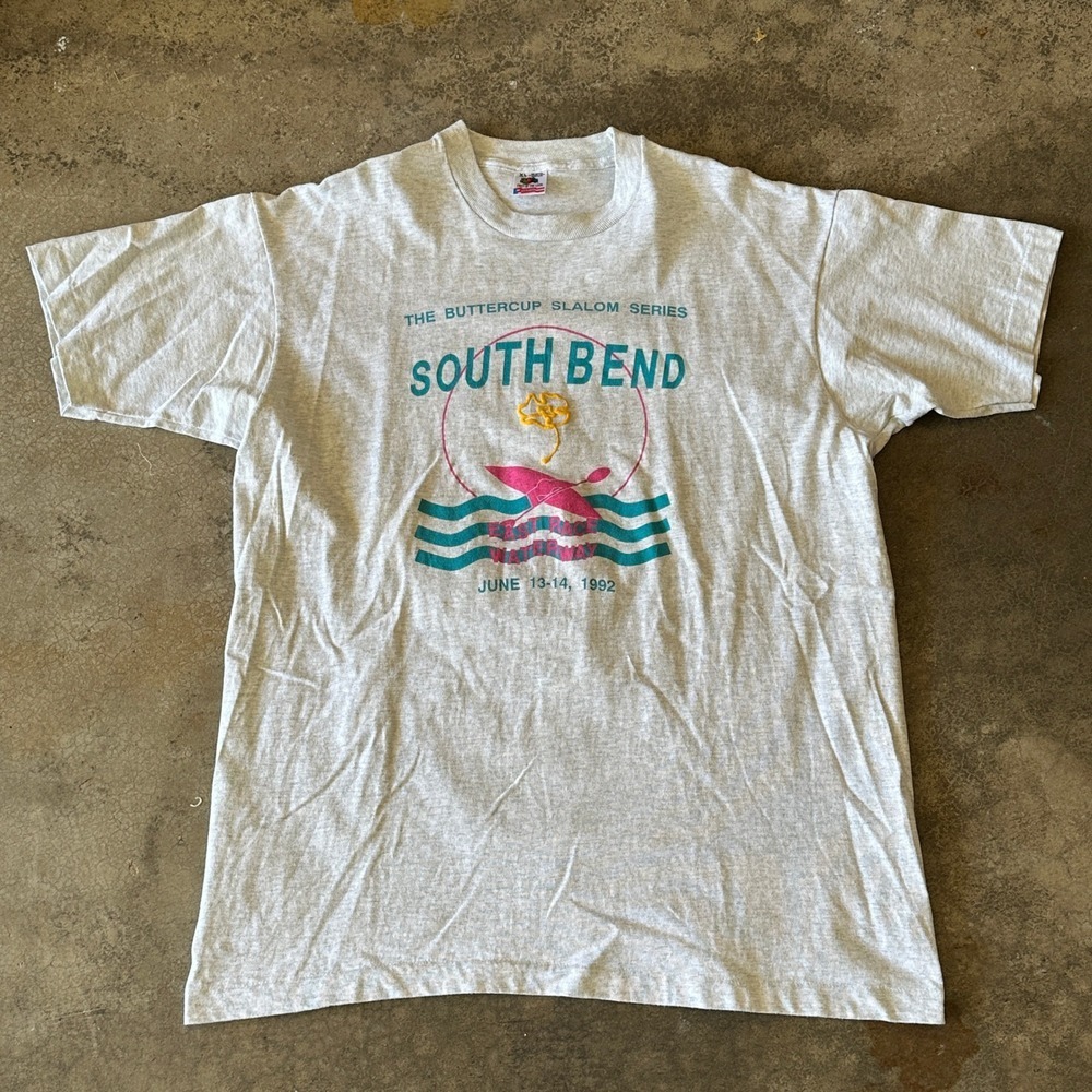 Vintage 90s South Bend Buttercup Slalom Series Fruit of the Loom XL Tee